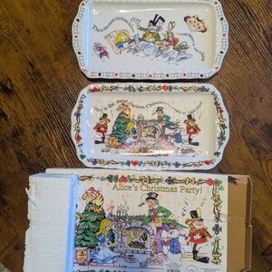 Vintage Alice in Wonderland Christmas Party Platters